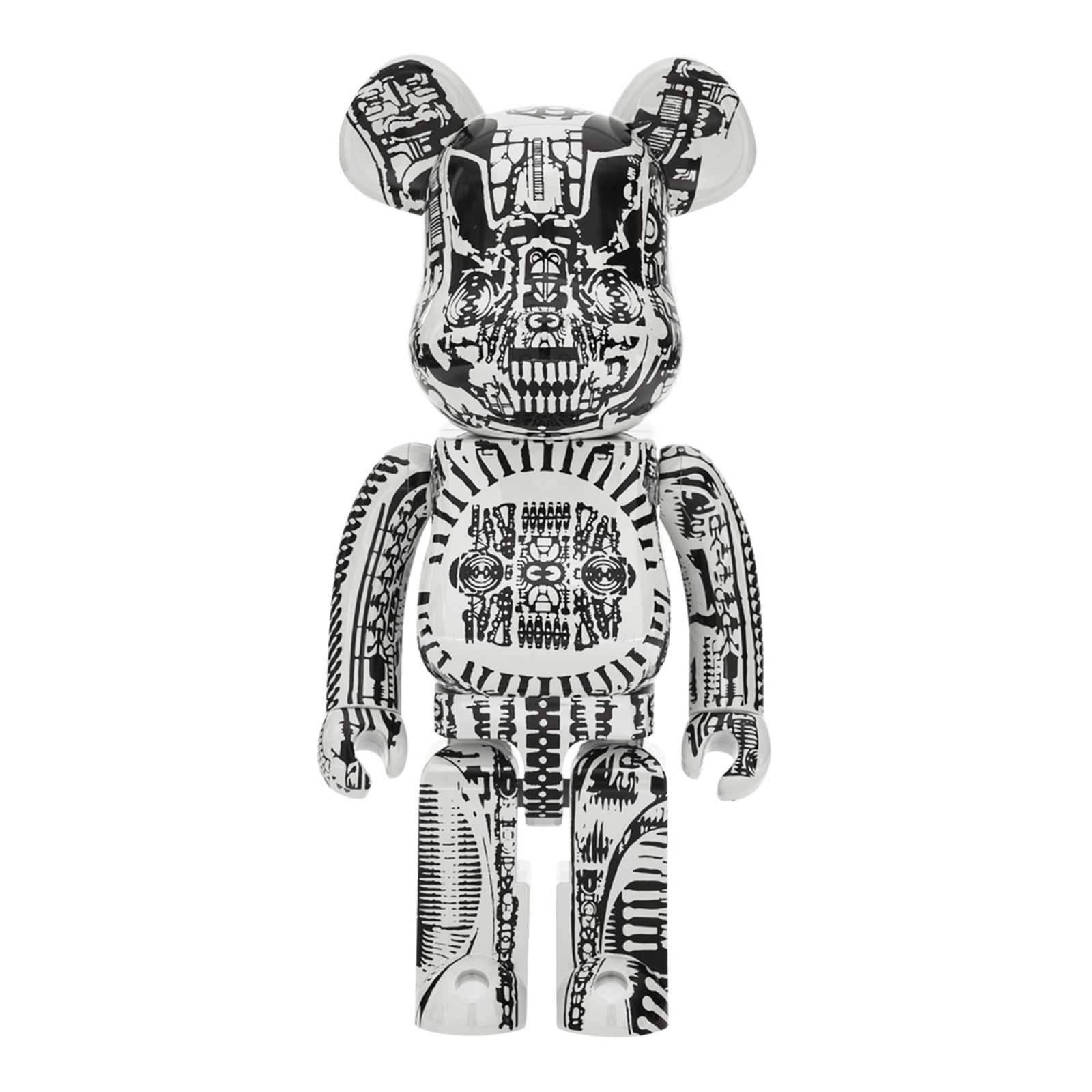 BEARBRICK H.R. Giger 1000% White Chrome Medicom Be@rbrick New