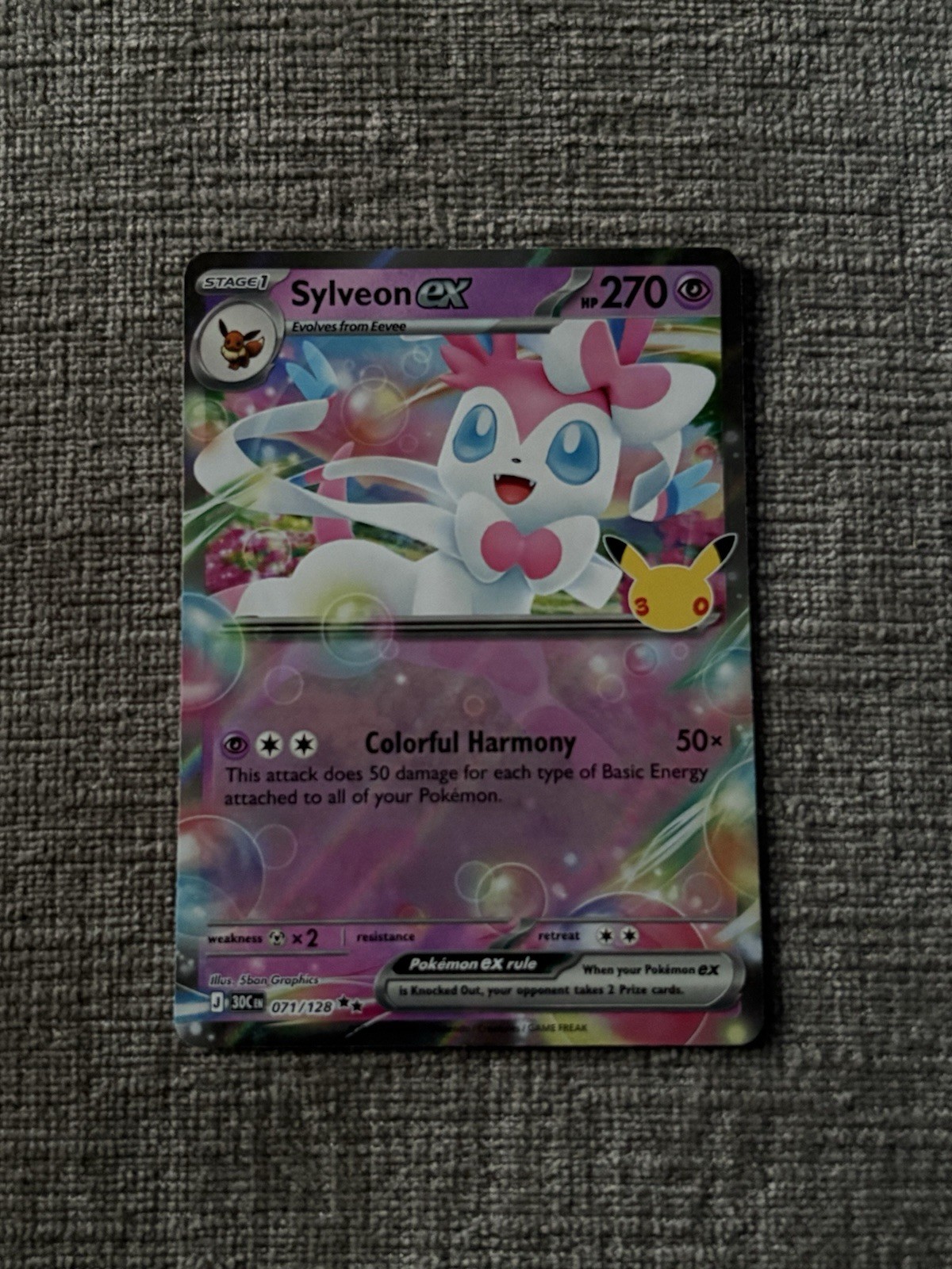Pokemon TCG 30th Celebration Sylveon EX 071/128 Pokemon TCG 30th Celebration Sylveon EX 071/128
