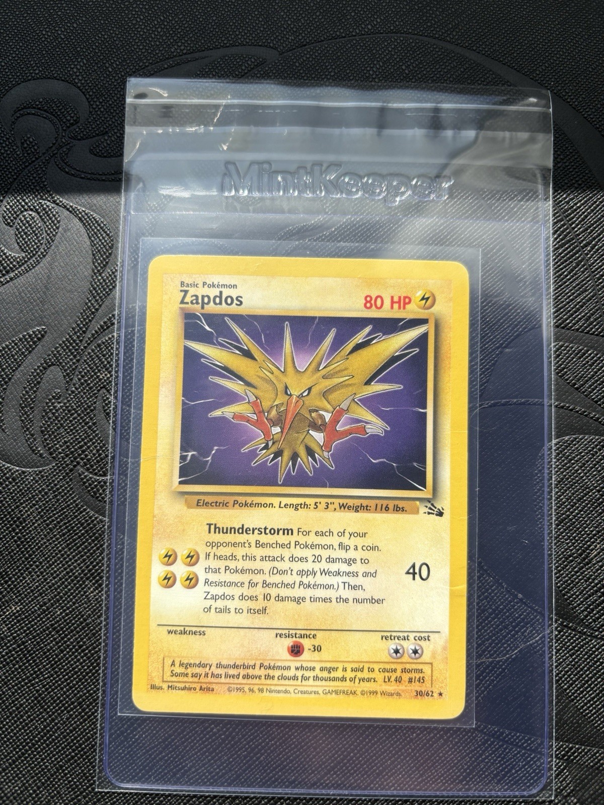 Zapdos 30/62 Fossil Rare Unlimited Pokémon TCG Non Holo MP