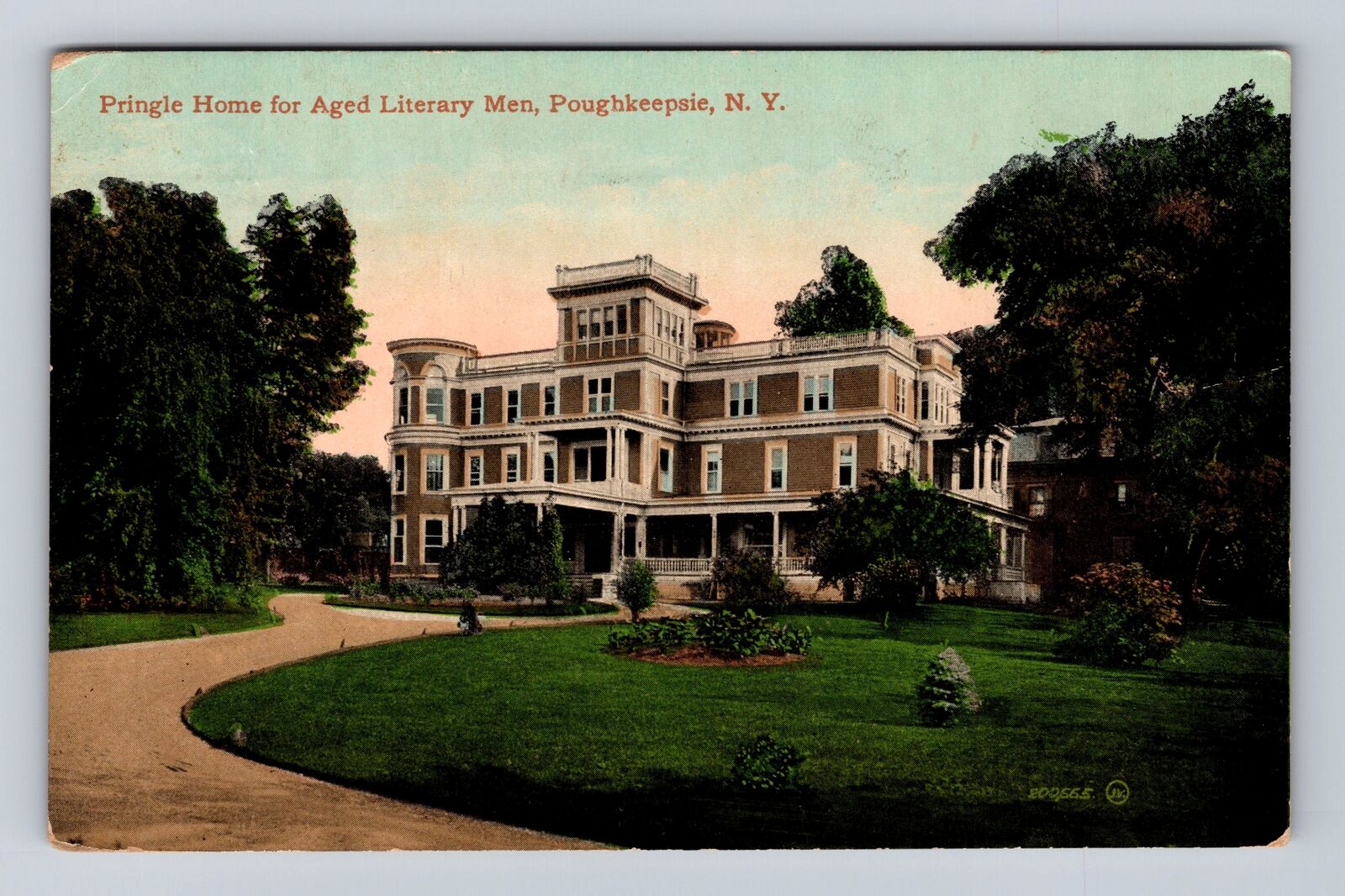 Poughkeepsie NY-New York, Pringle Home For Aged Literary Men, Vintage Postcard