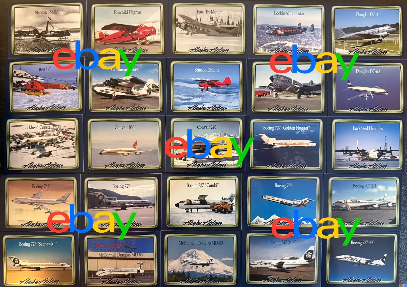 RARE Vintage 1997 Alaska Airlines Trading Card Set of 25 Cards - NEW UNOPENED