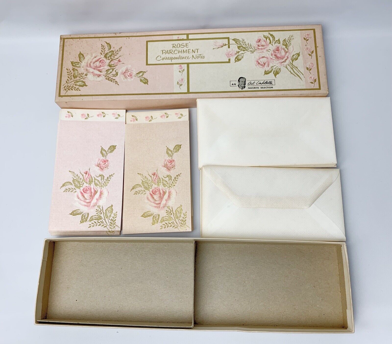 Vintage Rose Parchment Correspondence Notes An Art Linkletter Favorite 12 Cards
