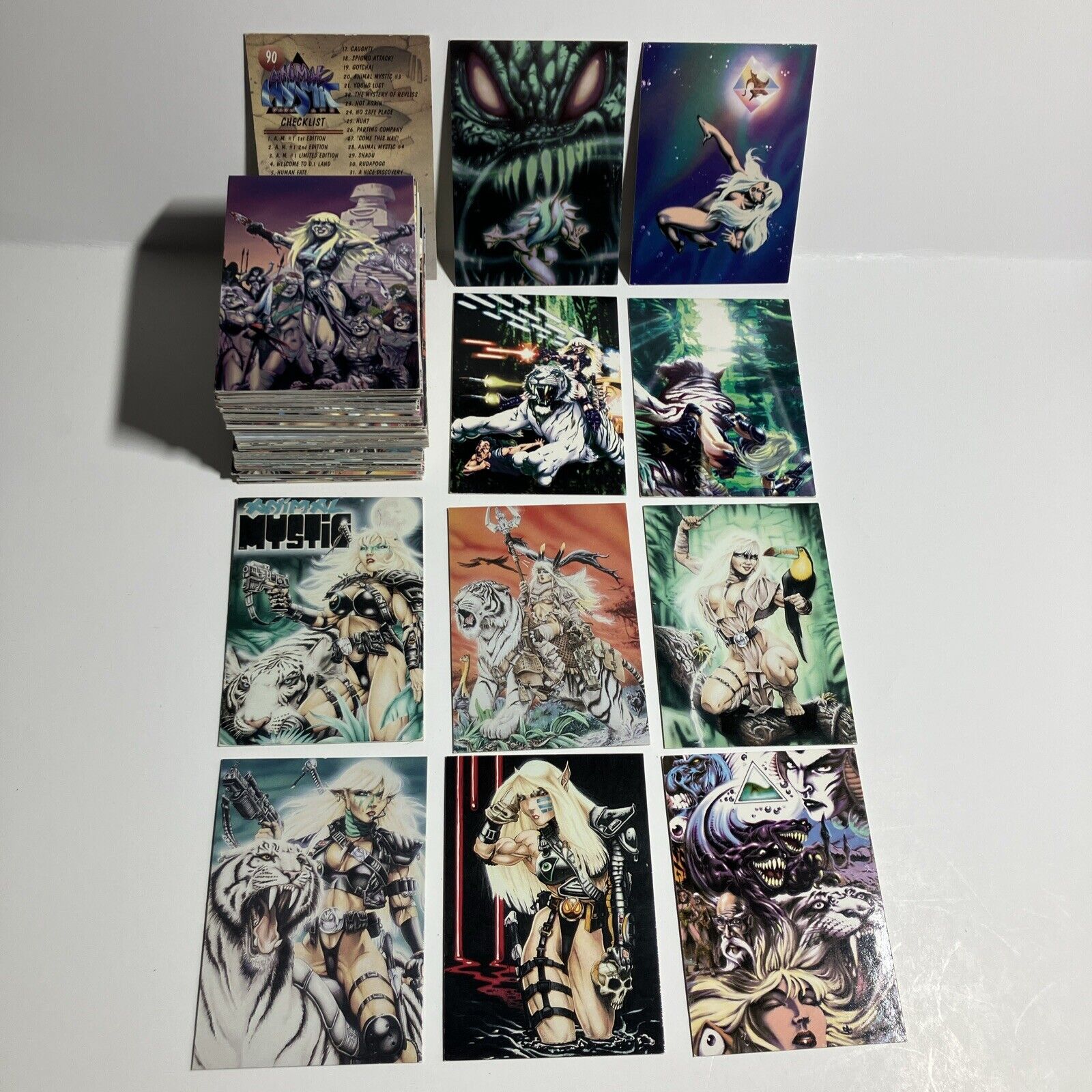 1996 ANIMAL MYSTIC - Comic Graphic ART - COMPLETE TRADING CARD SET 90 Cards MINT