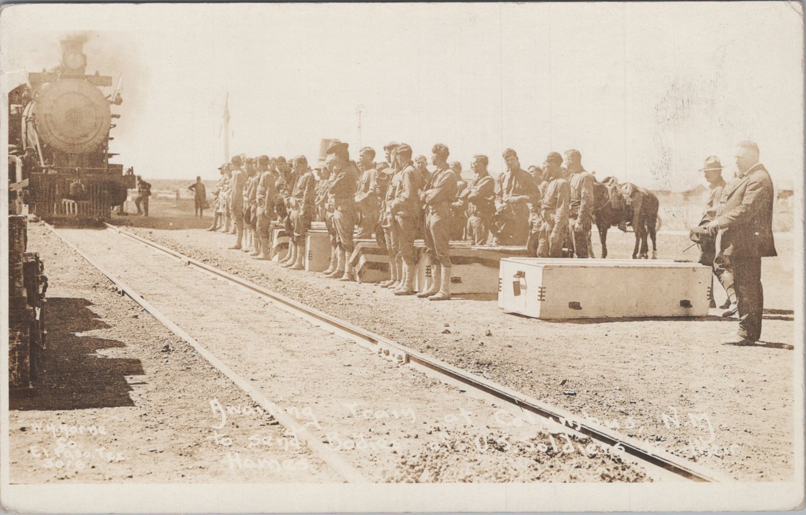 Pancho Villa Expedition Coffins 13th Cav. Train Columbus NM 1916 RPPC Postcard