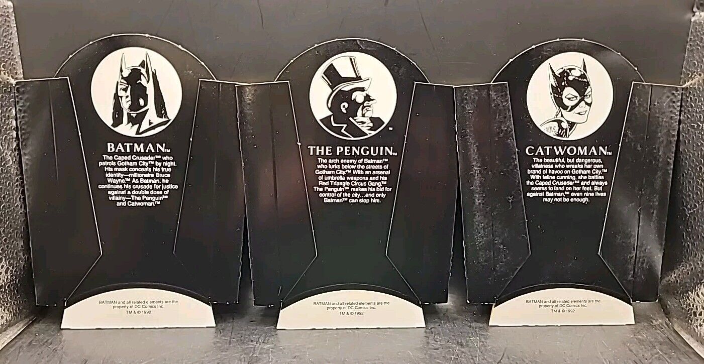Batman Returns MCDONALD’S Promo Set Fry Holders 1992 Batman Penguin Catwoman 