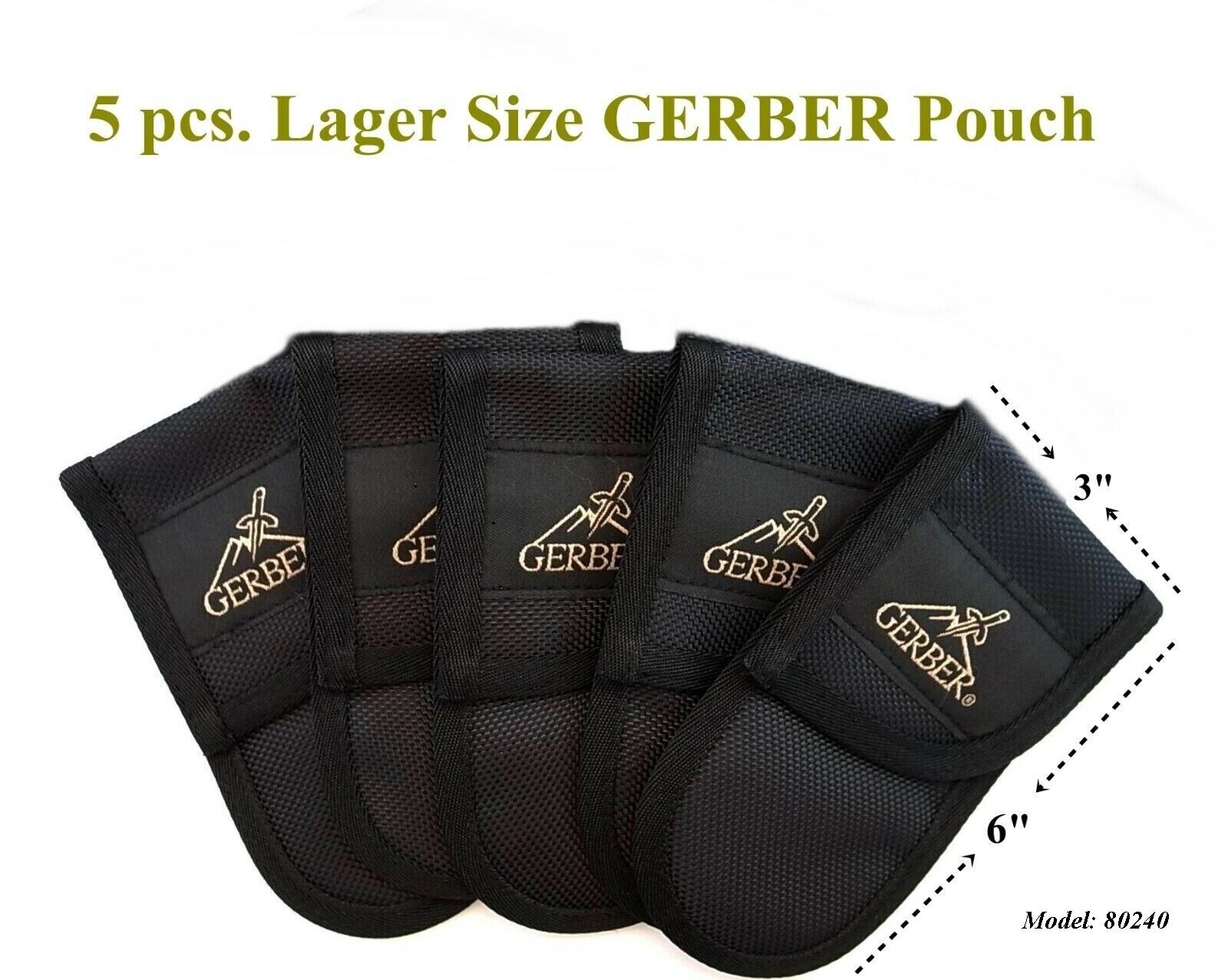 5 BRAND NEW, LARGE SIZE 15x8cm GERBER MULTI TOOL / KNIFE POUCH / KNIVES SHEATH