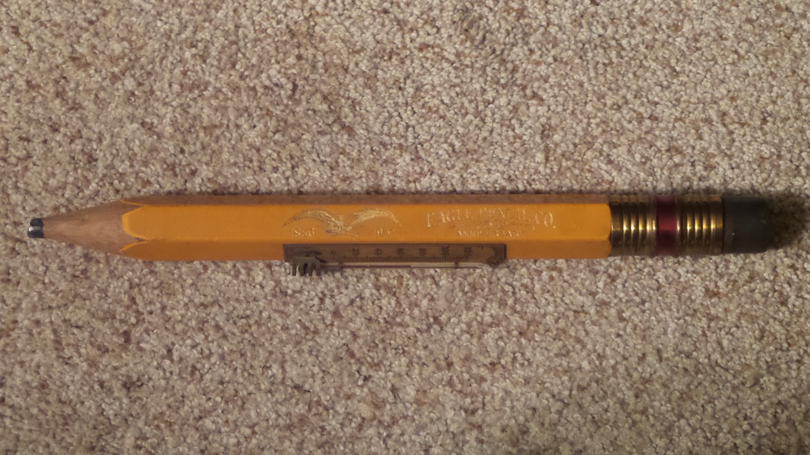 Vintage Figural 1856-1931 Eagle Pencil Co Store Advertising Desk Thermometer 13