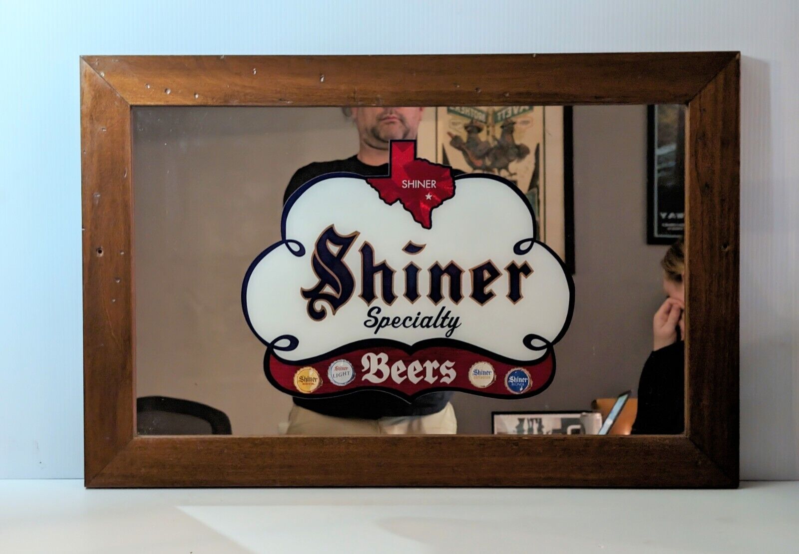Shiner Texas Beer  Mirror/Wooden-Framed Sign 26.5 X 17.5 Nice