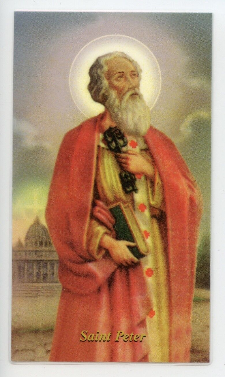 ST. PETER - Laminated  Holy Cards.  QUANTITY 25 CARDS