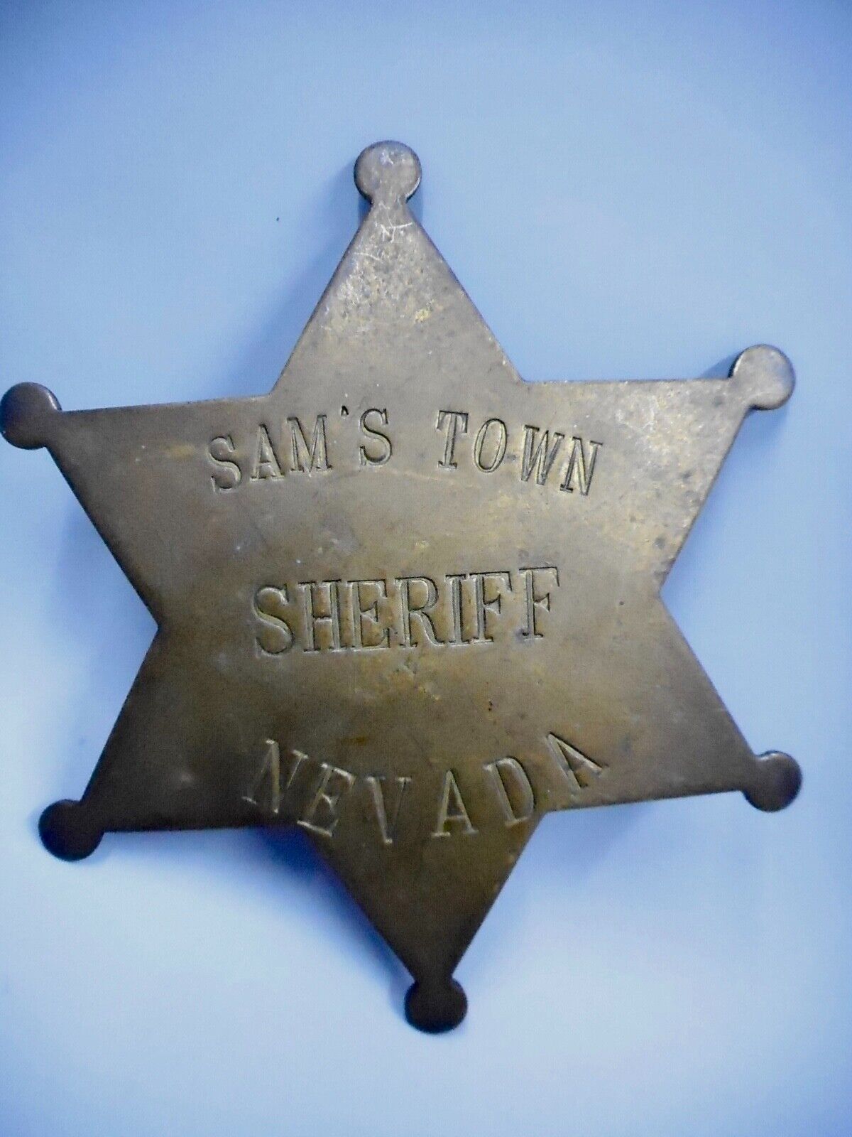 Vintage Sam's Town Sheriff Nevada Badge 3 1/2