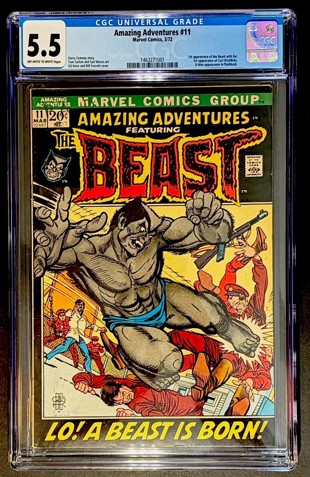 Amazing Adventures #11 1972 Marvel Comics CGC 5.5 FN- OW-W Key 1st Furry Beast Amazing Adventures #11 1972 Marvel Comics CGC 5.5 FN- OW-W Key 1st Furry Beast
