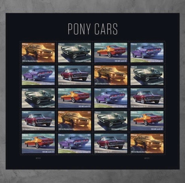 2022 USPS Pony Cars Stamps SC#5715-5719 -MNH- 100 PCS IN TOTAL 2022 USPS Pony Cars Stamps SC#5715-5719 -MNH- 100 PCS IN TOTAL