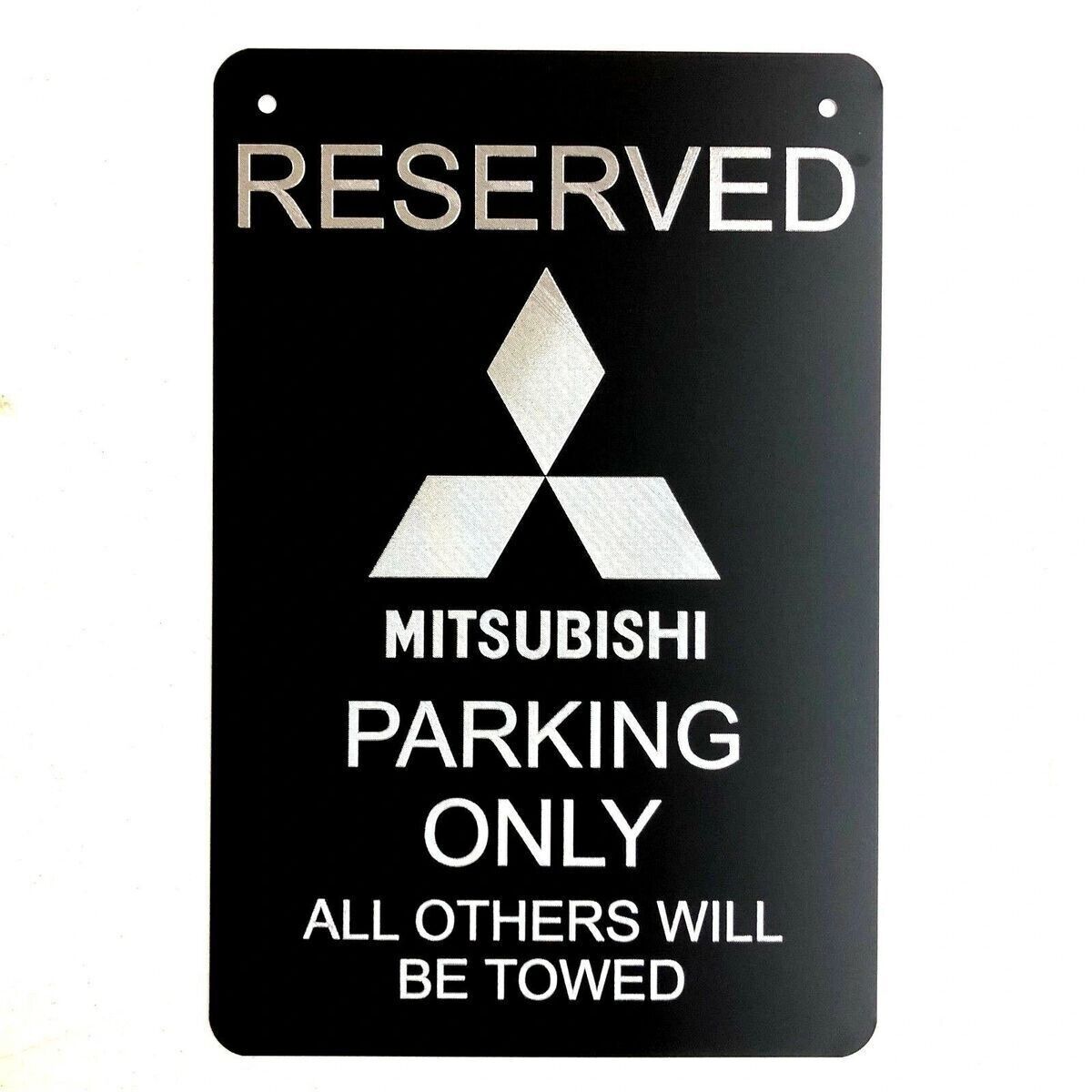 Mitsubishi Logo Parking Sign Diamond Etched on 12\
