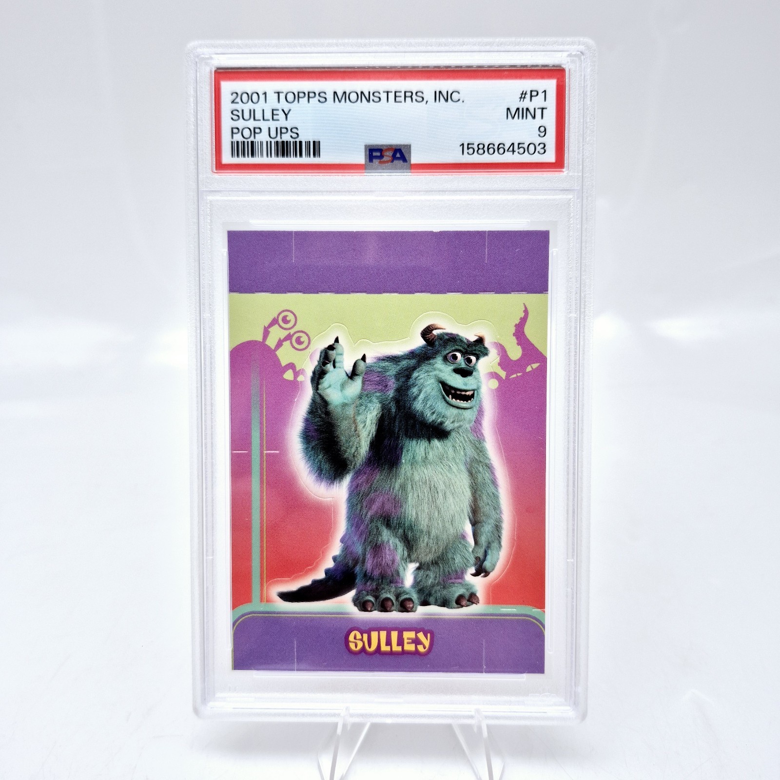 2001 Topps Disney Monsters Inc Sulley #P1 PSA 9 Pop Up Rookie Year