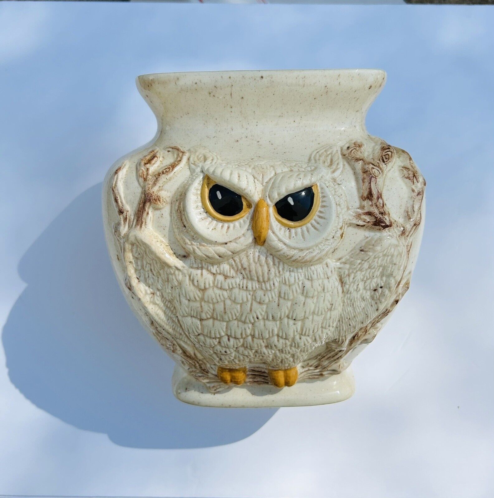 Vintage Double Sided Owl Vase 1960s