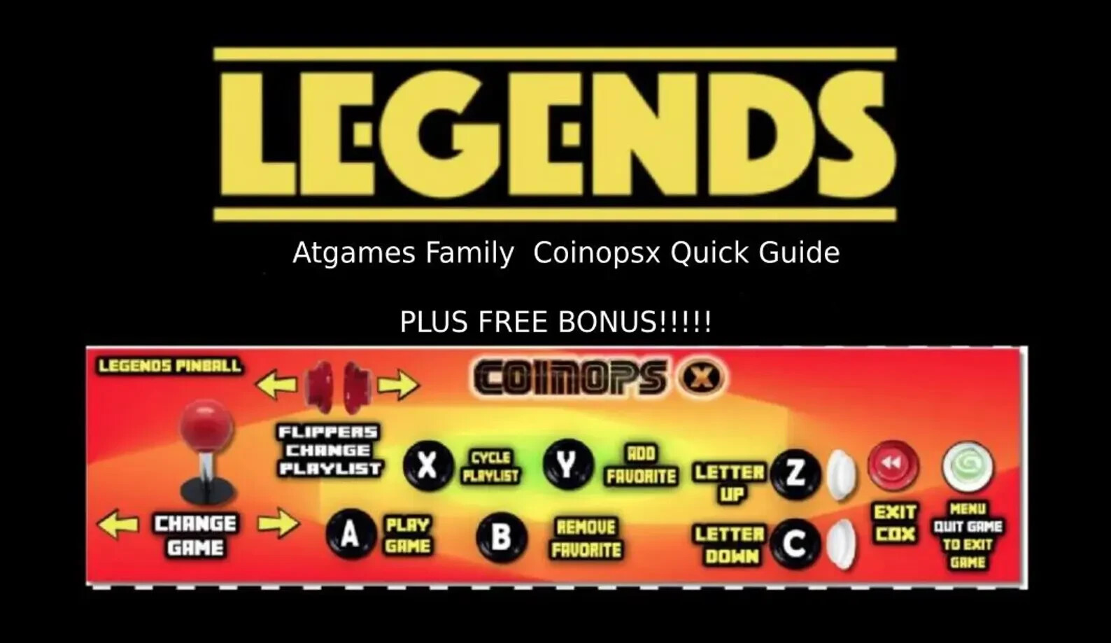 AtGames Legends Coinopsx Quick Guide with FREE BONUS 128gig Expansion Pack+++