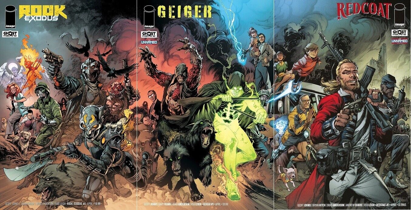 ROOK EXODUS #1 GEIGER #1 REDCOAT #1 CONNECTING VARIANT COVER SET NM GEOFF JOHNS