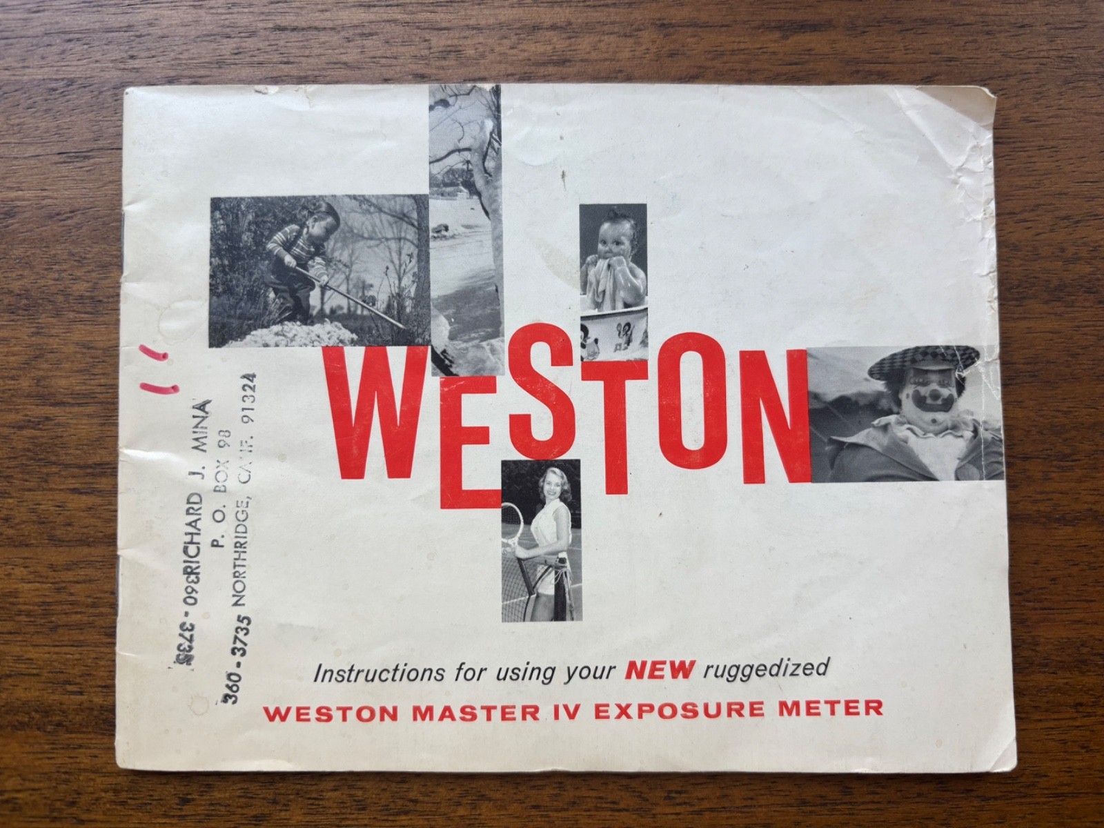 Vintage Weston Master IV Exposure Meter Instructions Booklet