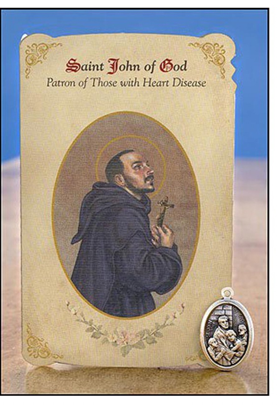 St John of God (Patron St for Heart Disease) Prayer Card + Medal, New #PCM-17 St John of God (Patron St for Heart Disease) Prayer Card + Medal, New #PCM-17