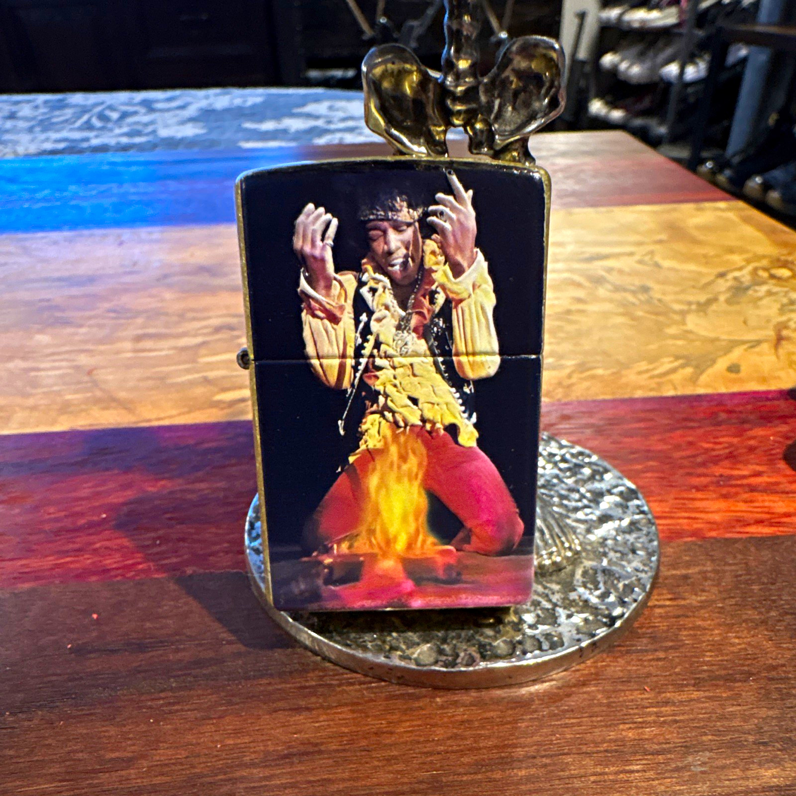 Custom made, one of a kind, Jimi Hendrix Monterey Pop festival zippo lighter Custom made, one of a kind, Jimi Hendrix Monterey Pop festival zippo lighter