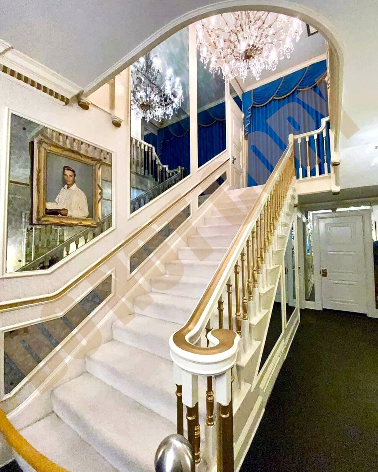Staircase in Elvis Presley's Graceland Mansion In Memphis 8x10 Photo