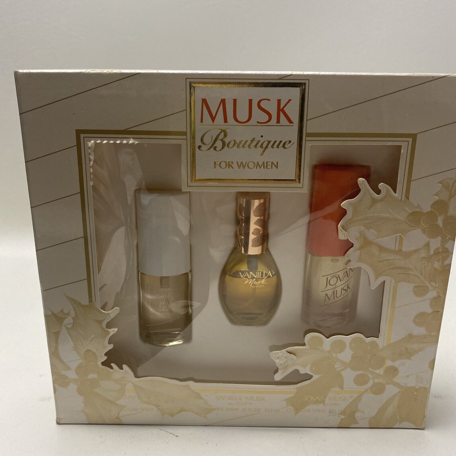 Coty Vanilla Musk, Musk Jovan White Musk Cologne Spray Gift Set Vintage NIB