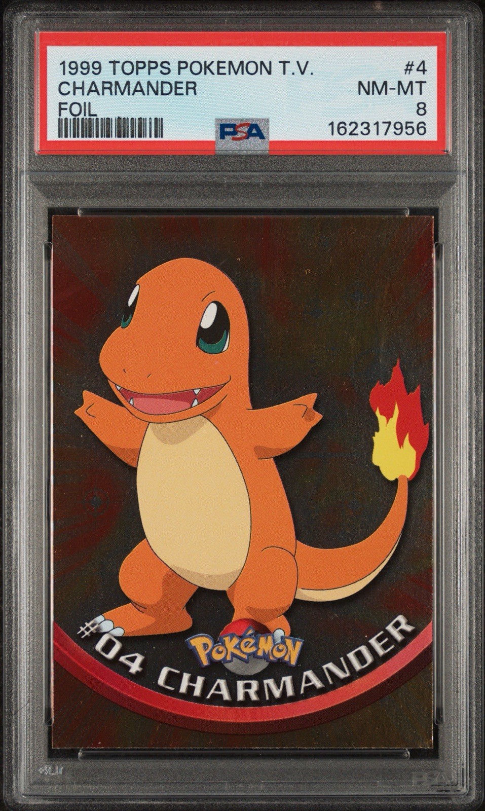 1999 Topps Pokemon T.V. Charmander FOIL PSA 8 NM-MT 1st Edition-Blue Topps Logo 1999 Topps Pokemon T.V. Charmander FOIL PSA 8 NM-MT 1st Edition-Blue Topps Logo
