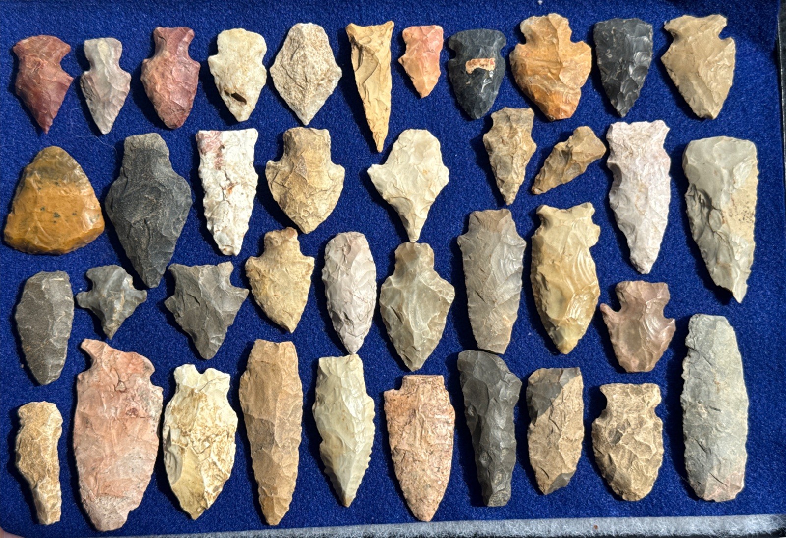 Collection Of 39 Arrowheads Found In Clay Co. Arkansas Ex Dennis Smith 2255