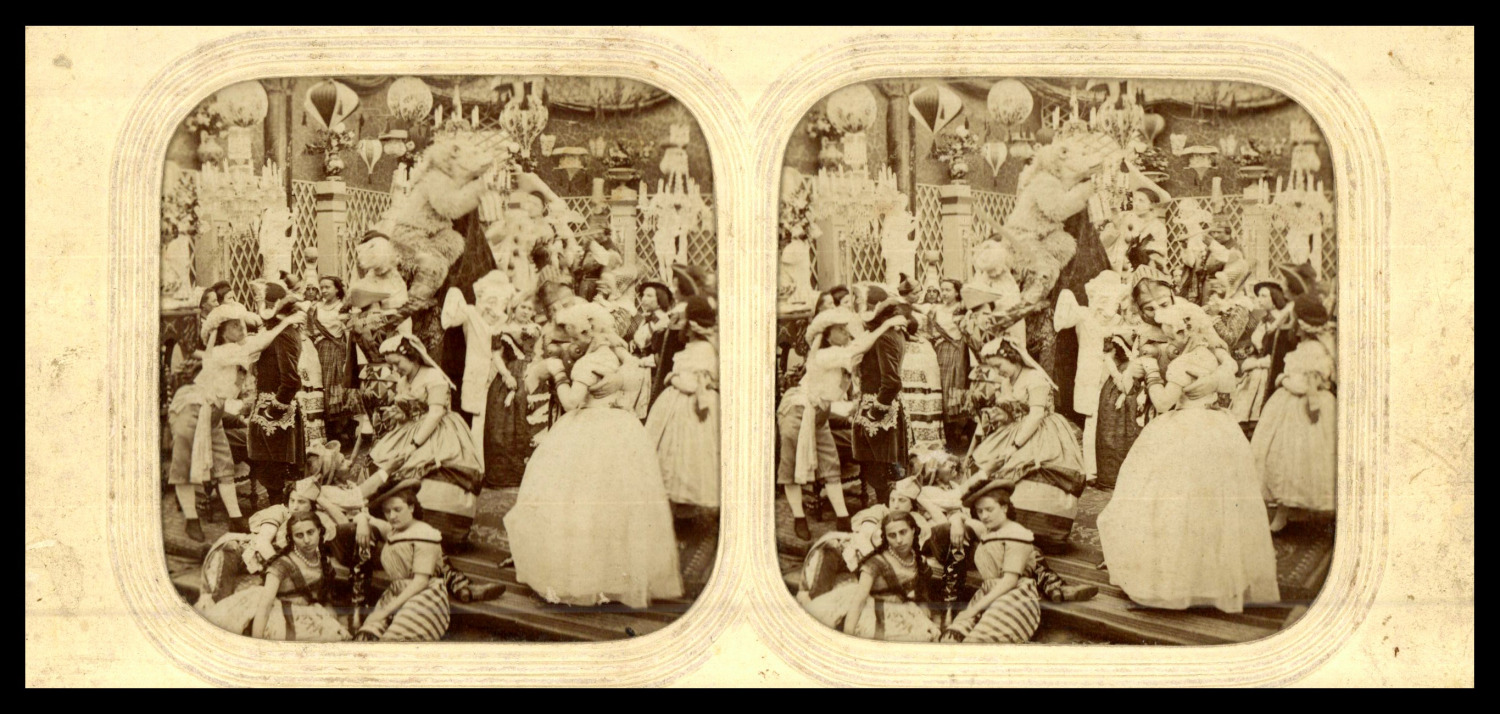 1870, Day/Night Stereo (French Tissue) Vintage Stereo Print, 