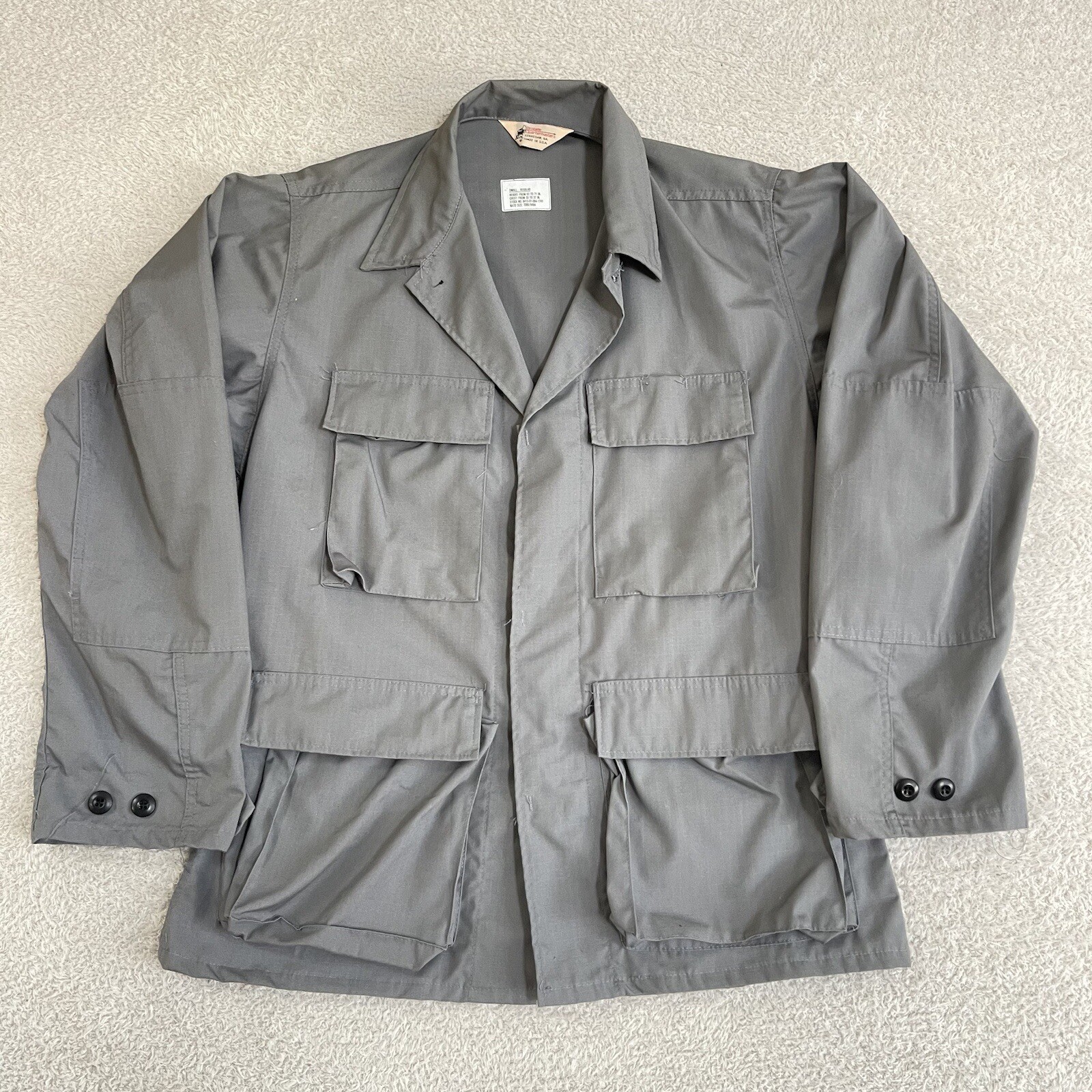 Brigade Quartermaster BDU Combat Coat Mens Small Gray Ripstop Military USA Chore Brigade Quartermaster BDU Combat Coat Mens Small Gray Ripstop Military USA Chore