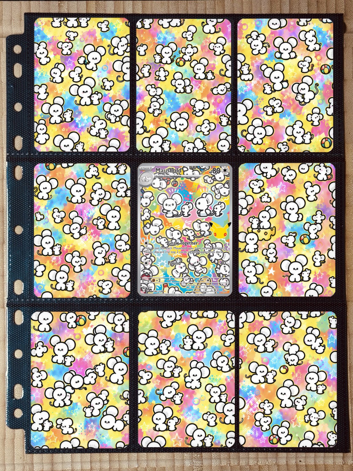 Pokémon Maushold 146/128 Extended Art Binder Insert | 3x3 9-Pocket Pokémon Maushold 146/128 Extended Art Binder Insert | 3x3 9-Pocket