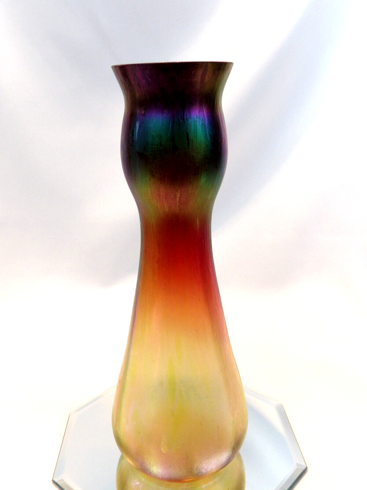 Antique Rindskopf Kralik Pepita Art Glass Vase 12