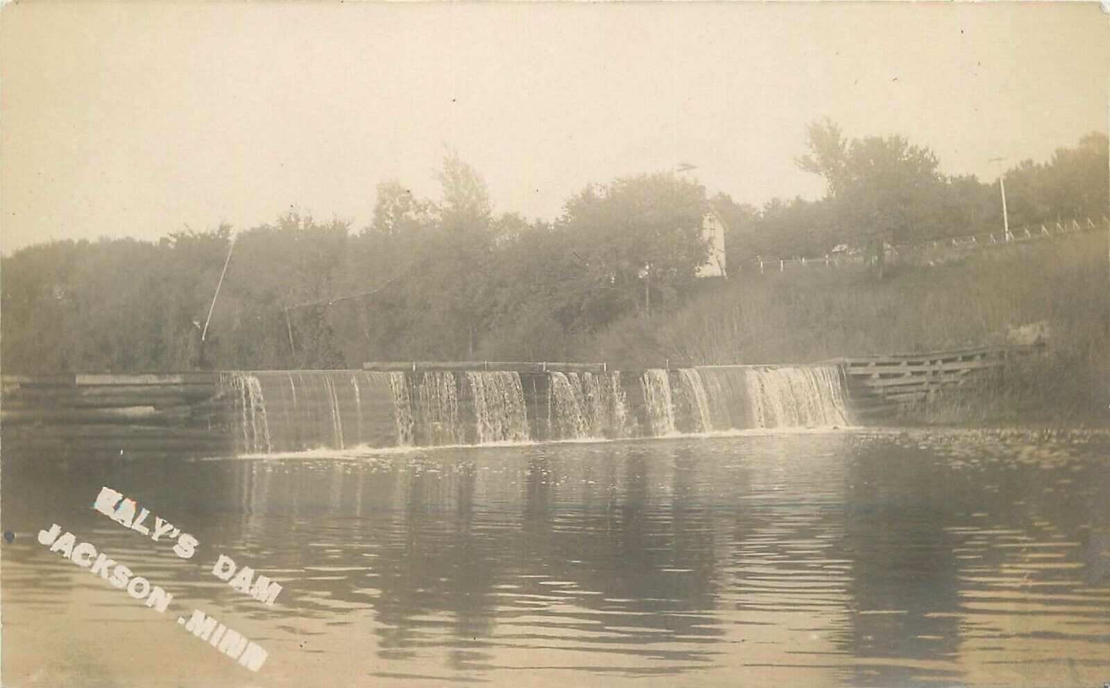 Postcard RPPC Minnesota Jackson Wally\'s Dam C-1910 23-2548