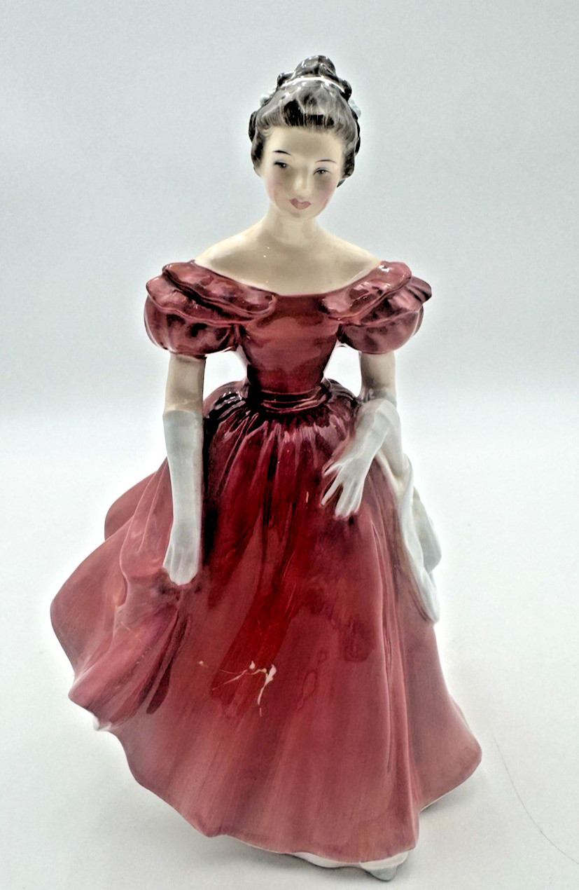 Royal Doulton Winsome HN 2220 Lady Figurine Red Dress Bone China England