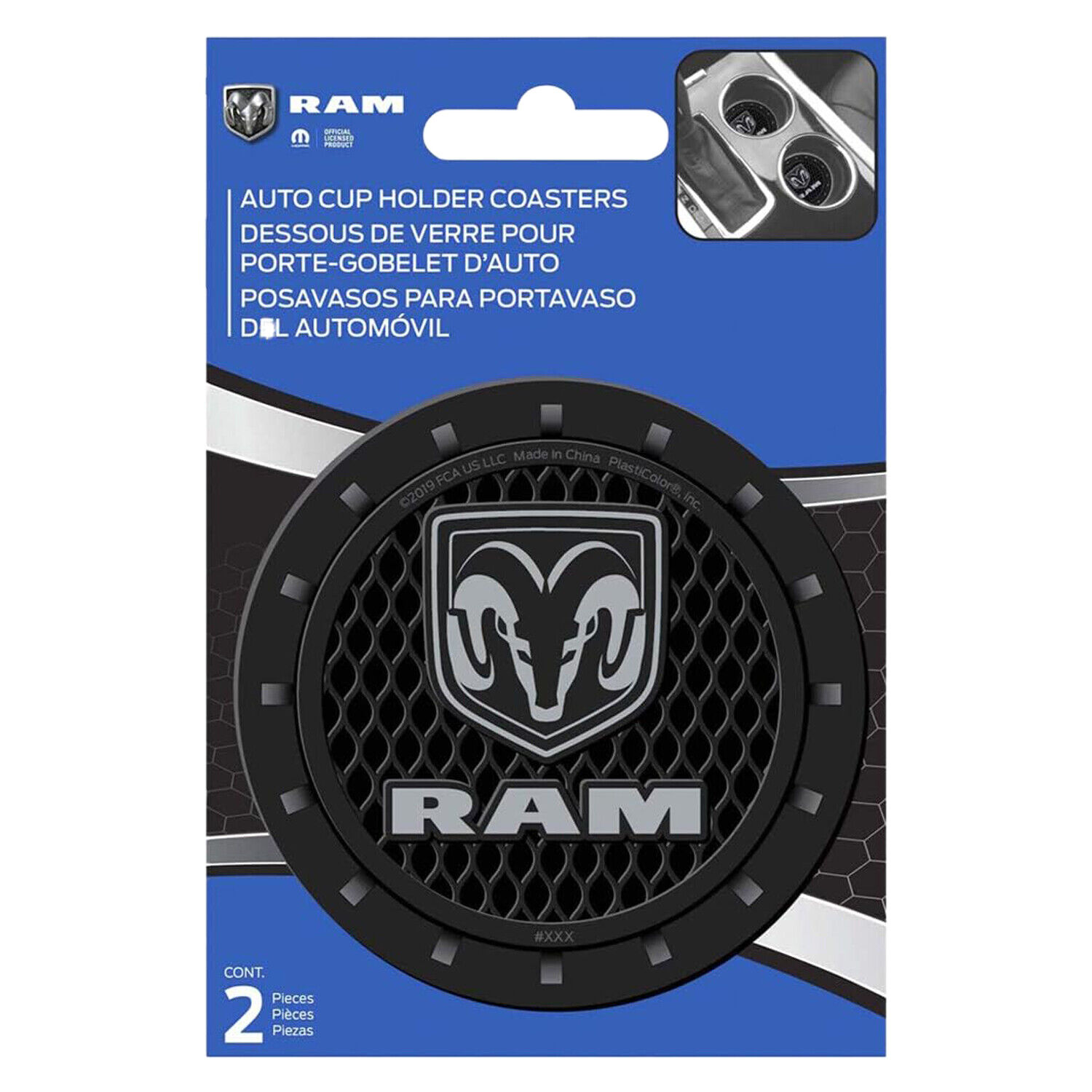 RAM Car Cup Coasters 2-Piece - Cute Coasters for Your Car Cup Holders