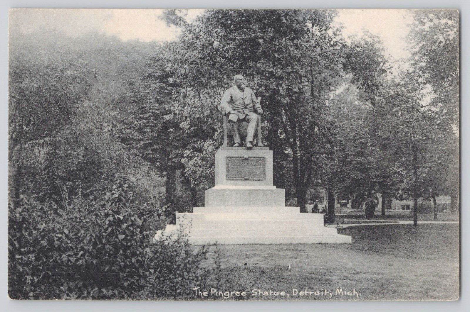 Postcard The Pingree Statue, Detroit, Michigan