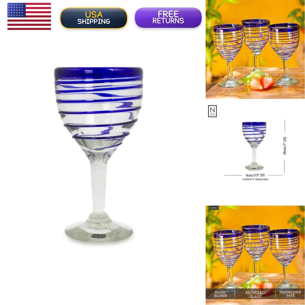 NOVICA Wine Glass, 7 NOVICA Wine Glass, 7