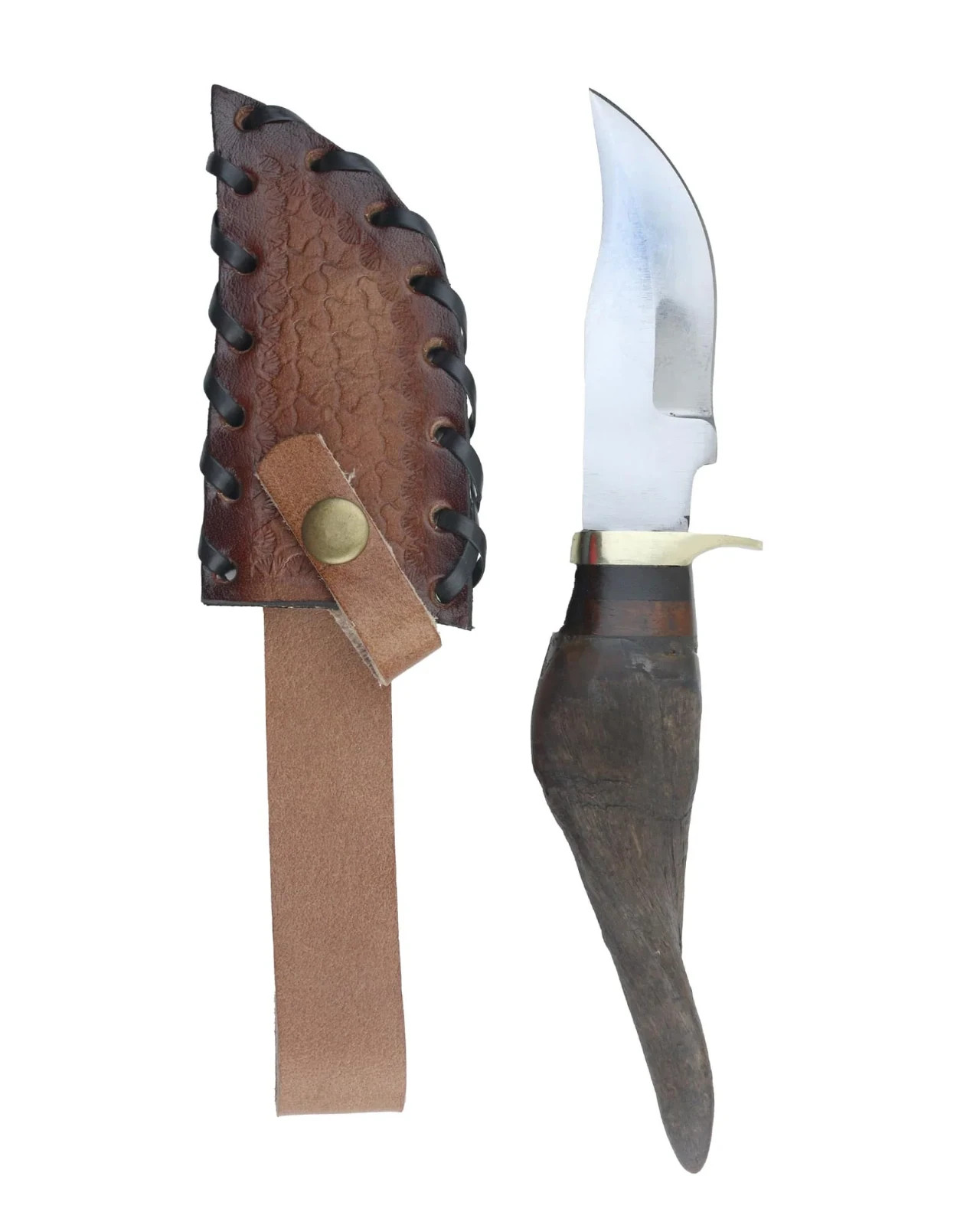 Bulk Deal: 28-Piece Set of Apache Fixed Blade Hunting Knives Natural Stag Handle