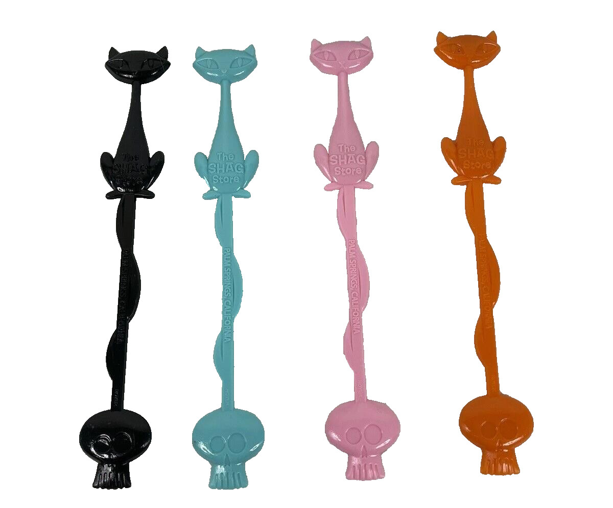 Shag Swizzle Sticks Tiki Bar Shag Store Palm Springs Cats Skulls Swizzle Puss