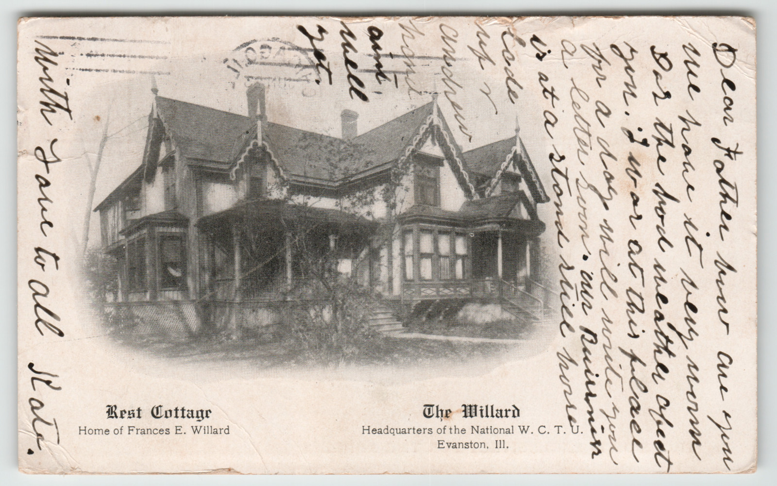 Postcard Vintage 1910 Francis Willard Home of WCTU in Evanston, IL. Postcard Vintage 1910 Francis Willard Home of WCTU in Evanston, IL.