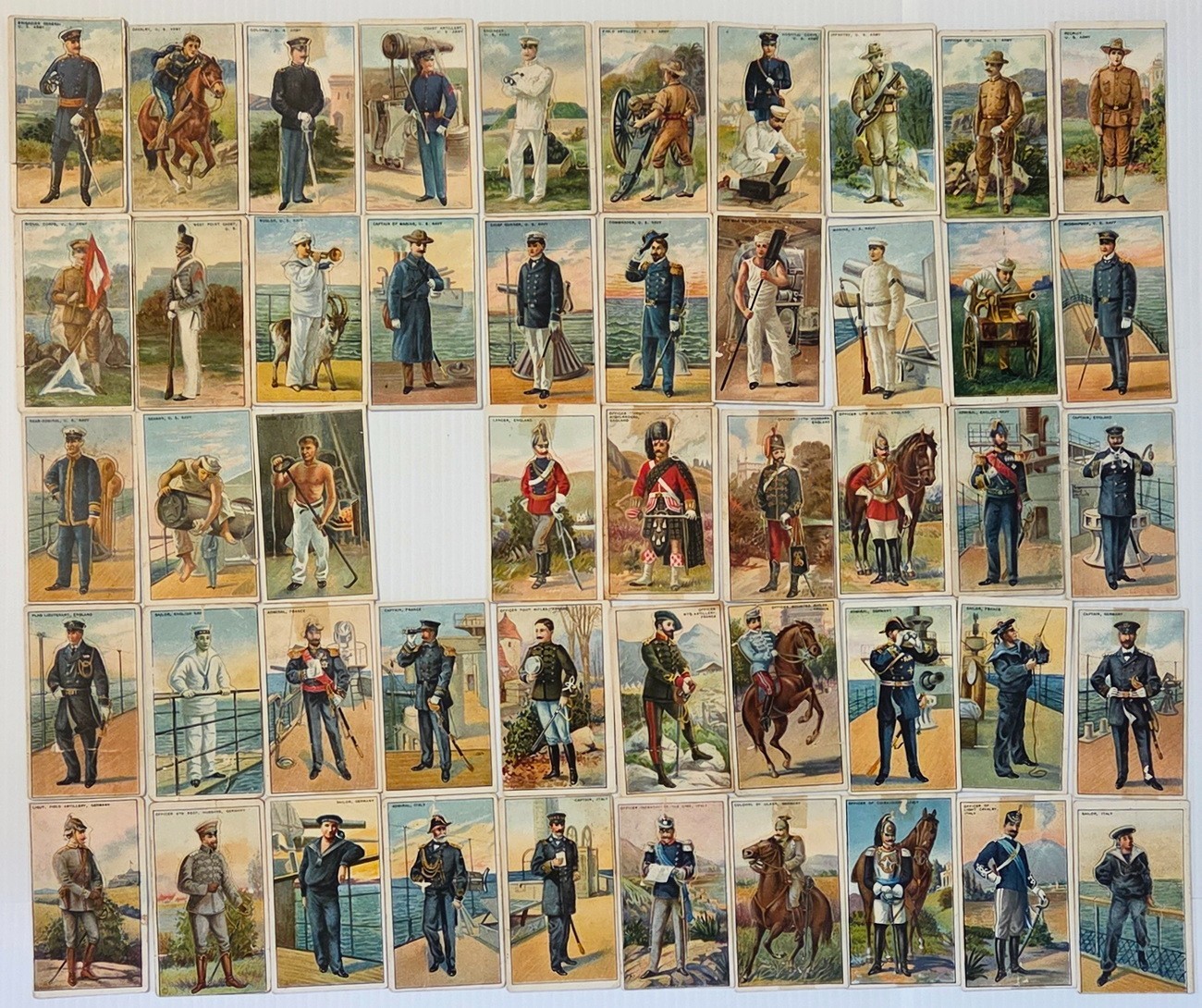 1909 T81 Little Recruit Military Series Near Complete Set 49 of 50