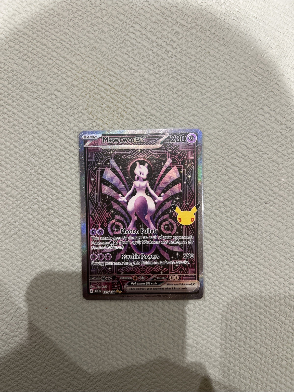Pokemon 30th Celebrations Anniversary 30C 151/128 Mewtwo ex SIR