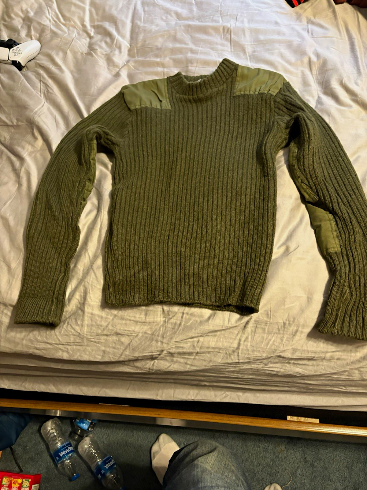 Brigade Quartermaster Green Ribbed Military Sweater w/ Patches Size 38 NATO No.