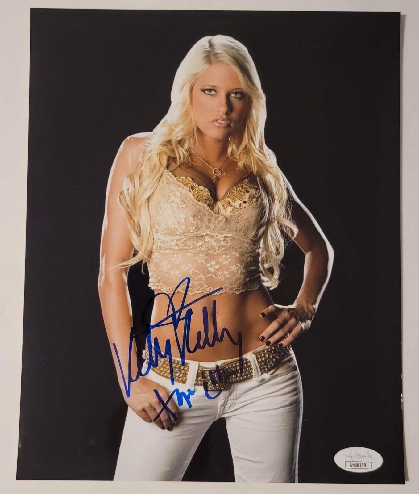Kelly Kelly REAL hand SIGNED Photo #3 JSA COA Autographed WWE WCW Barbie Blank