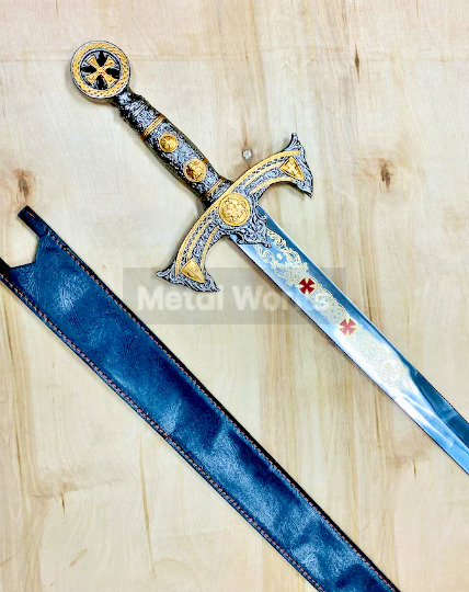 Templar Sword Knights Sacred Holy Longsword Ornate Full Length, Medieval Sword