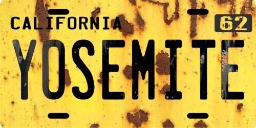 YOSEMITE National Park California 1960's Aluminum CA Weathered License plate