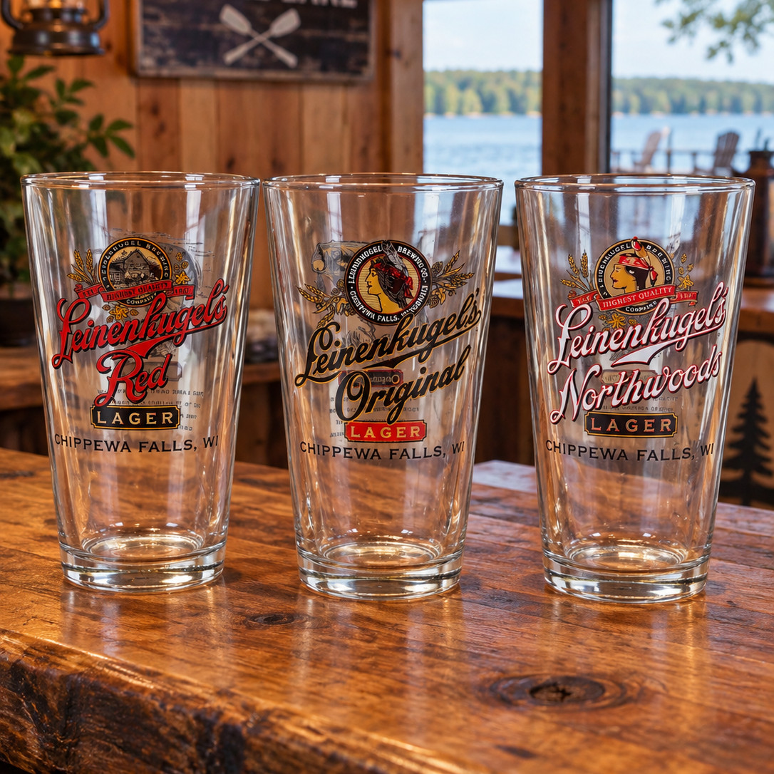 Leinenkugels Fish Series Pint Beer Glass (3) Muskie Pike Bass Fishing Glasses Leinenkugels Fish Series Pint Beer Glass (3) Muskie Pike Bass Fishing Glasses