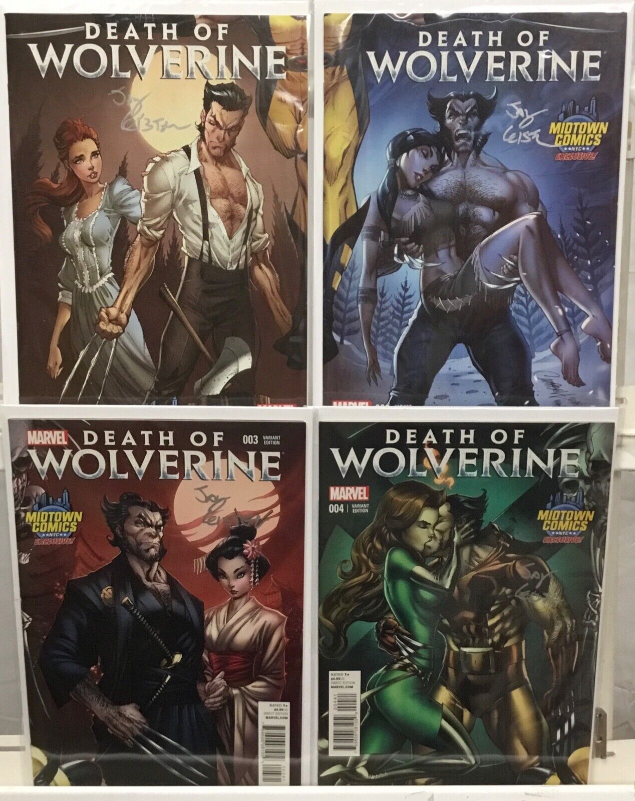 Marvel Comics Death of Wolverine #1-4 J Scott Campbell Variant Set SIGNED