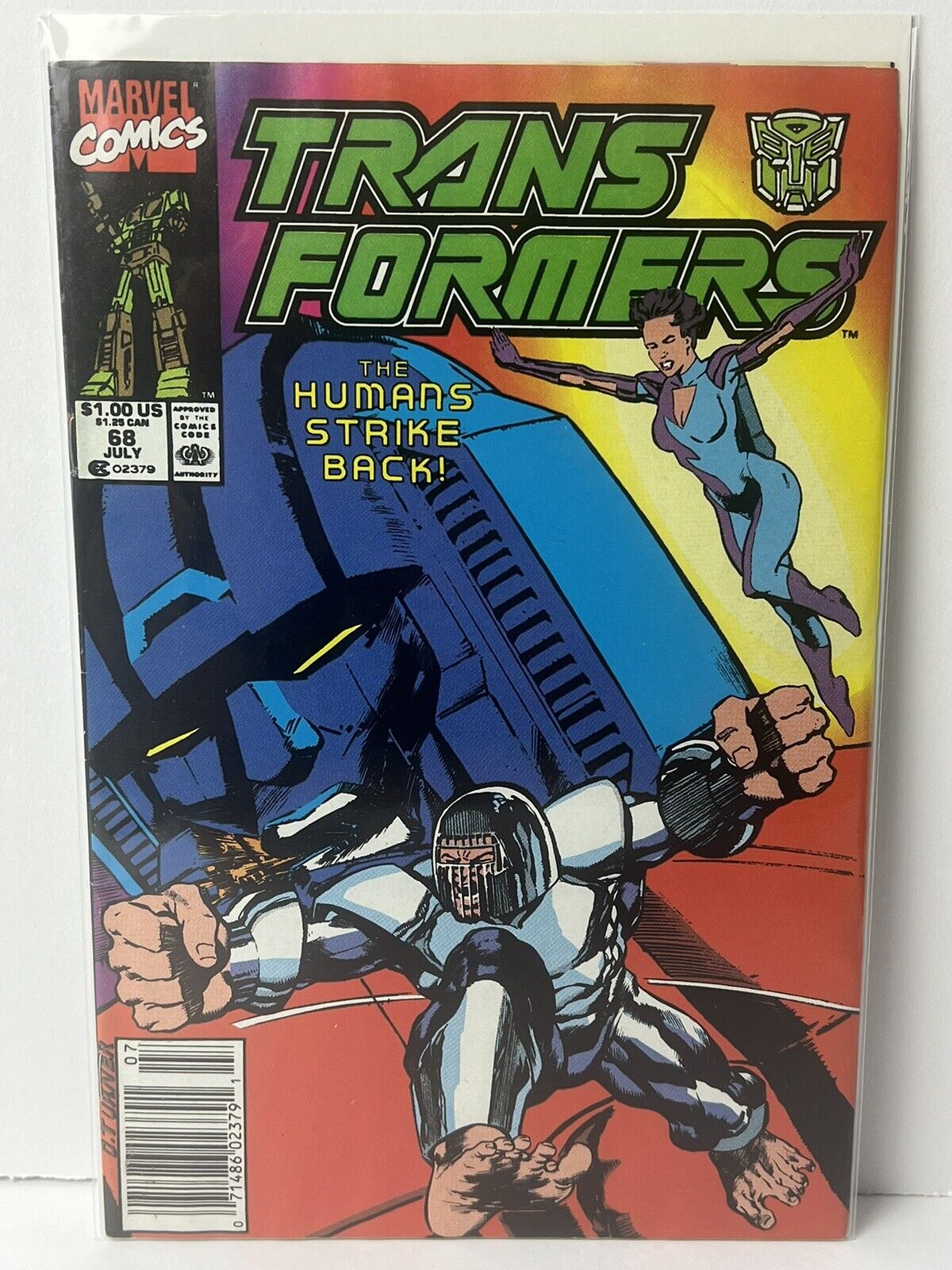 The Transformers #68 Newsstand Edition Marvel Comics (1990) Copper Age, Boarded