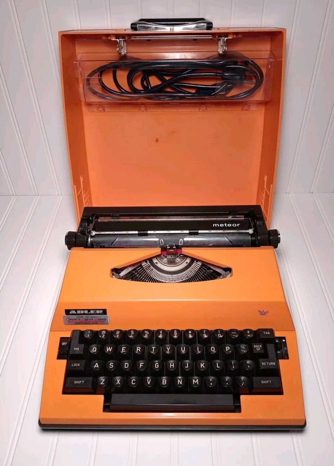 Vintage Made In Germany 1970s Adler Meteor Orange Electric Typewriter(Works)